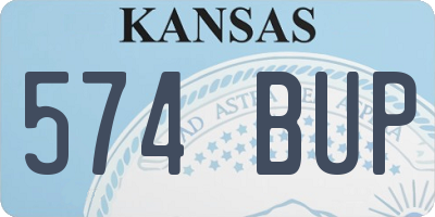 KS license plate 574BUP