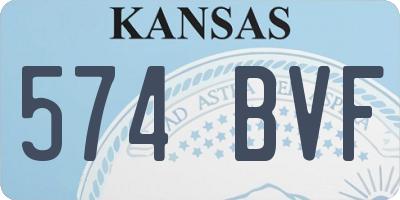 KS license plate 574BVF