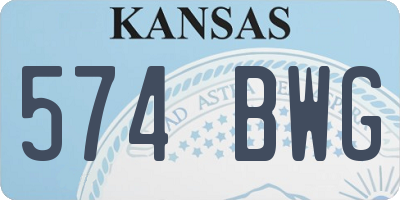 KS license plate 574BWG