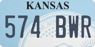 KS license plate 574BWR