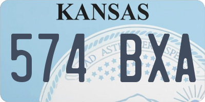 KS license plate 574BXA