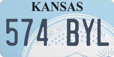 KS license plate 574BYL