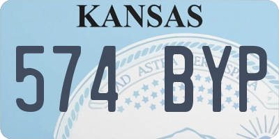 KS license plate 574BYP