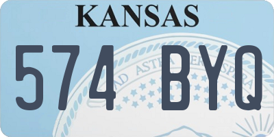 KS license plate 574BYQ