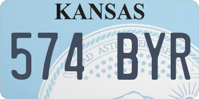 KS license plate 574BYR
