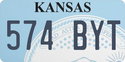 KS license plate 574BYT