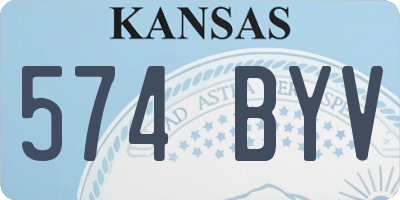 KS license plate 574BYV