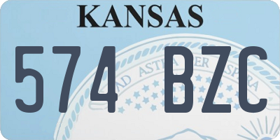 KS license plate 574BZC