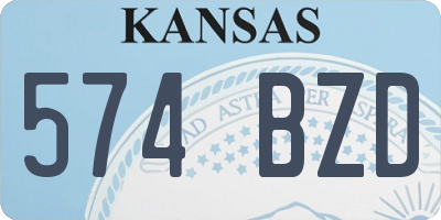 KS license plate 574BZD