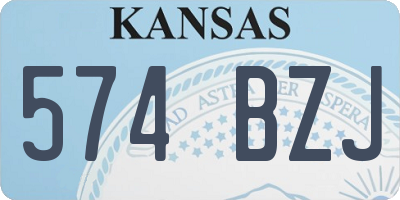 KS license plate 574BZJ