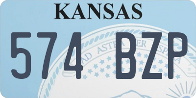 KS license plate 574BZP