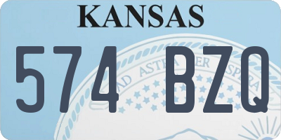 KS license plate 574BZQ