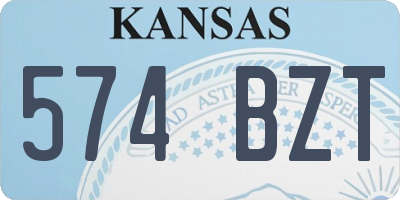 KS license plate 574BZT