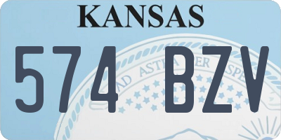 KS license plate 574BZV