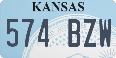 KS license plate 574BZW