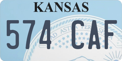 KS license plate 574CAF