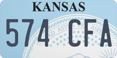 KS license plate 574CFA