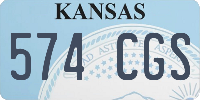 KS license plate 574CGS
