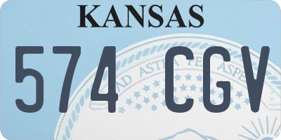 KS license plate 574CGV