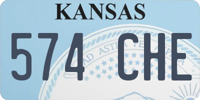 KS license plate 574CHE