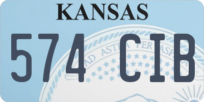 KS license plate 574CIB