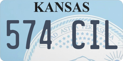 KS license plate 574CIL