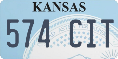 KS license plate 574CIT