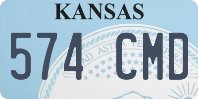 KS license plate 574CMD