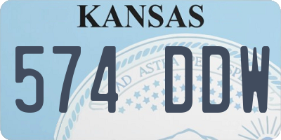 KS license plate 574DDW