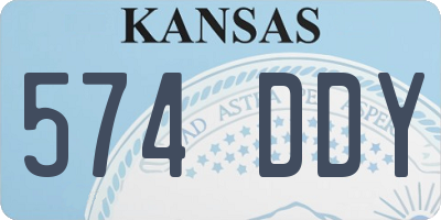 KS license plate 574DDY