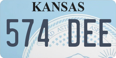 KS license plate 574DEE