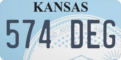 KS license plate 574DEG