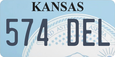 KS license plate 574DEL