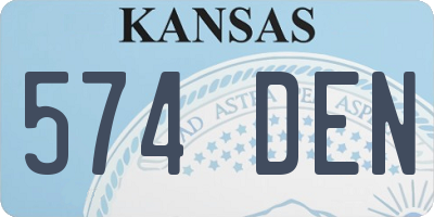 KS license plate 574DEN