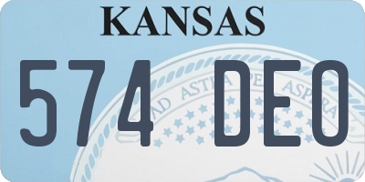 KS license plate 574DEO