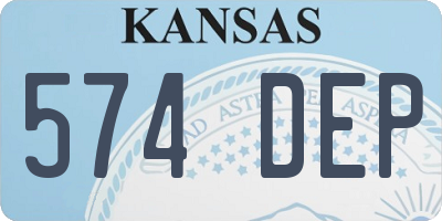 KS license plate 574DEP