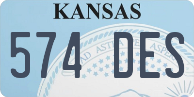 KS license plate 574DES