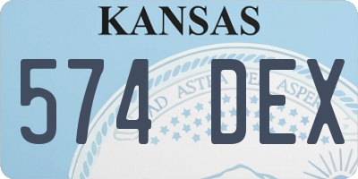 KS license plate 574DEX