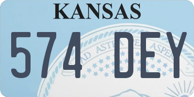 KS license plate 574DEY
