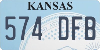 KS license plate 574DFB