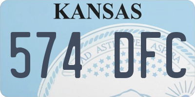 KS license plate 574DFC