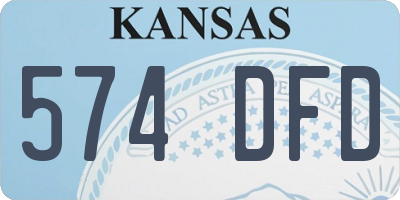 KS license plate 574DFD