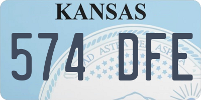KS license plate 574DFE