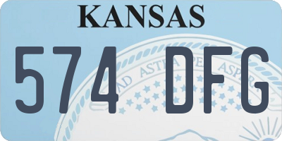 KS license plate 574DFG