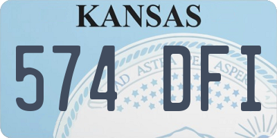 KS license plate 574DFI