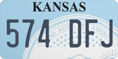 KS license plate 574DFJ
