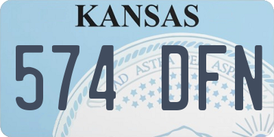 KS license plate 574DFN