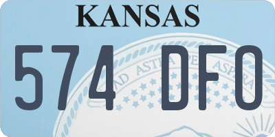 KS license plate 574DFO