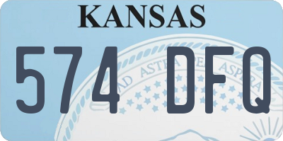 KS license plate 574DFQ
