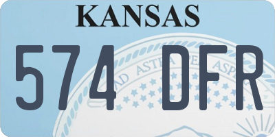 KS license plate 574DFR